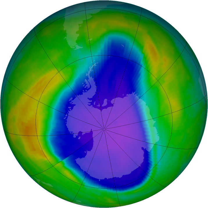 Antarctic ozone map for 24 September 1997